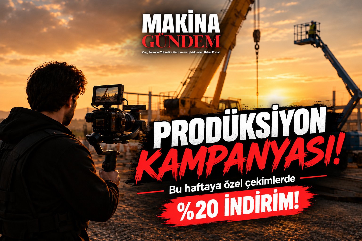 Makina Gündem video prodüksiyon kampanyası - çekimlerde yüzde 20 indirim